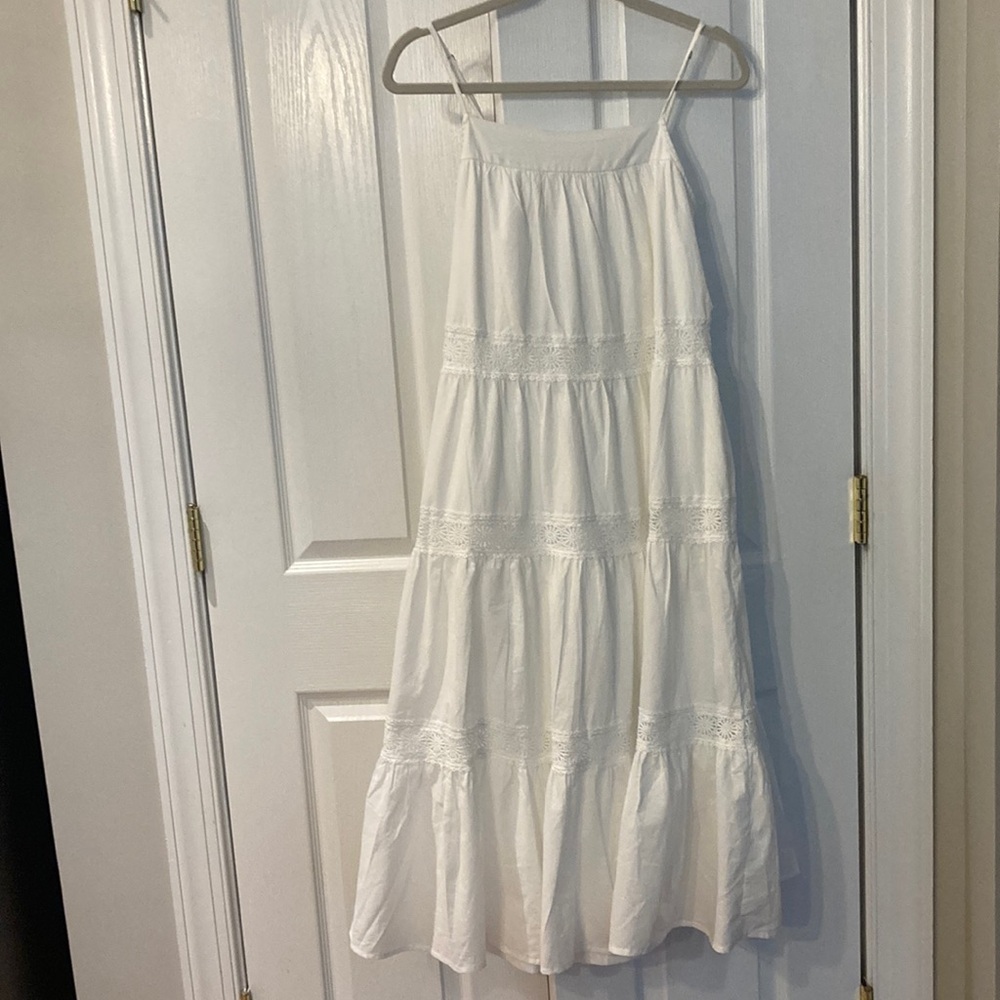 White Tiered Maxi Dress Size M
